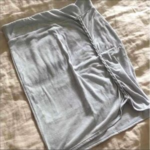 XS Gray Free People Braided Knot Mini Skirt